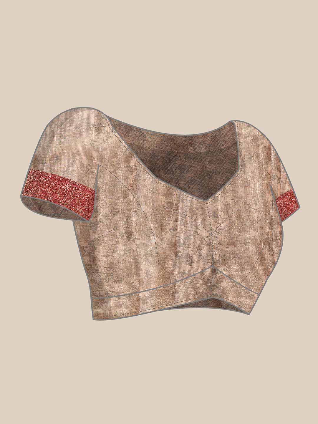 Animal & Floral Digital Printed Muga Silk Saree