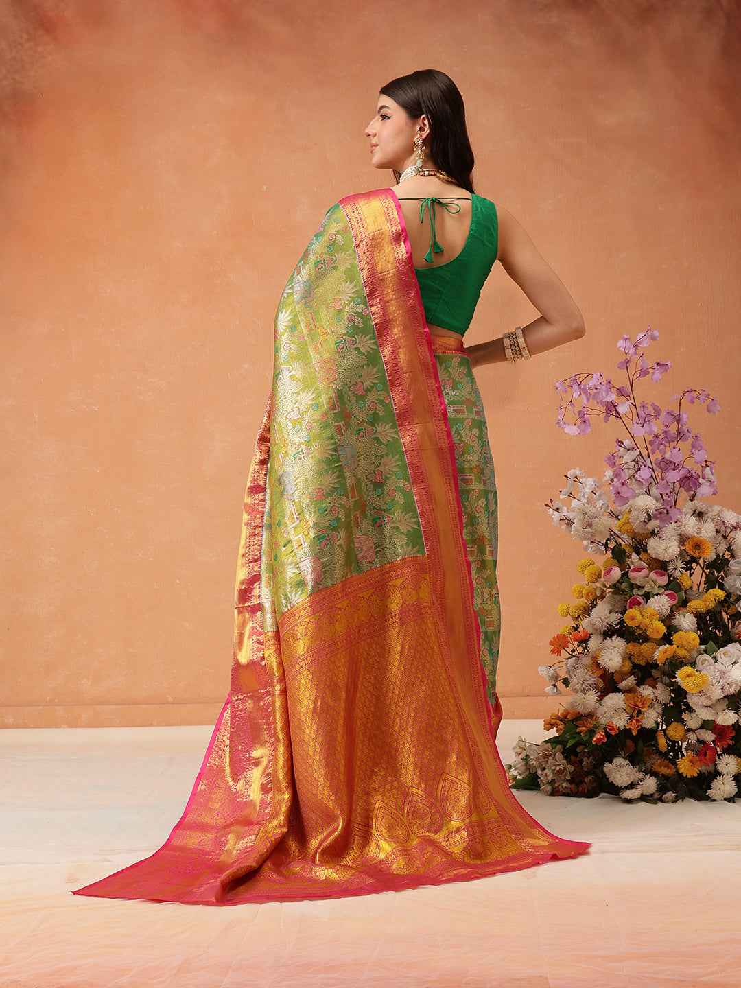 Pure Silk Royal Kanchipuram Pattu Multicolor Regal Weave Saree