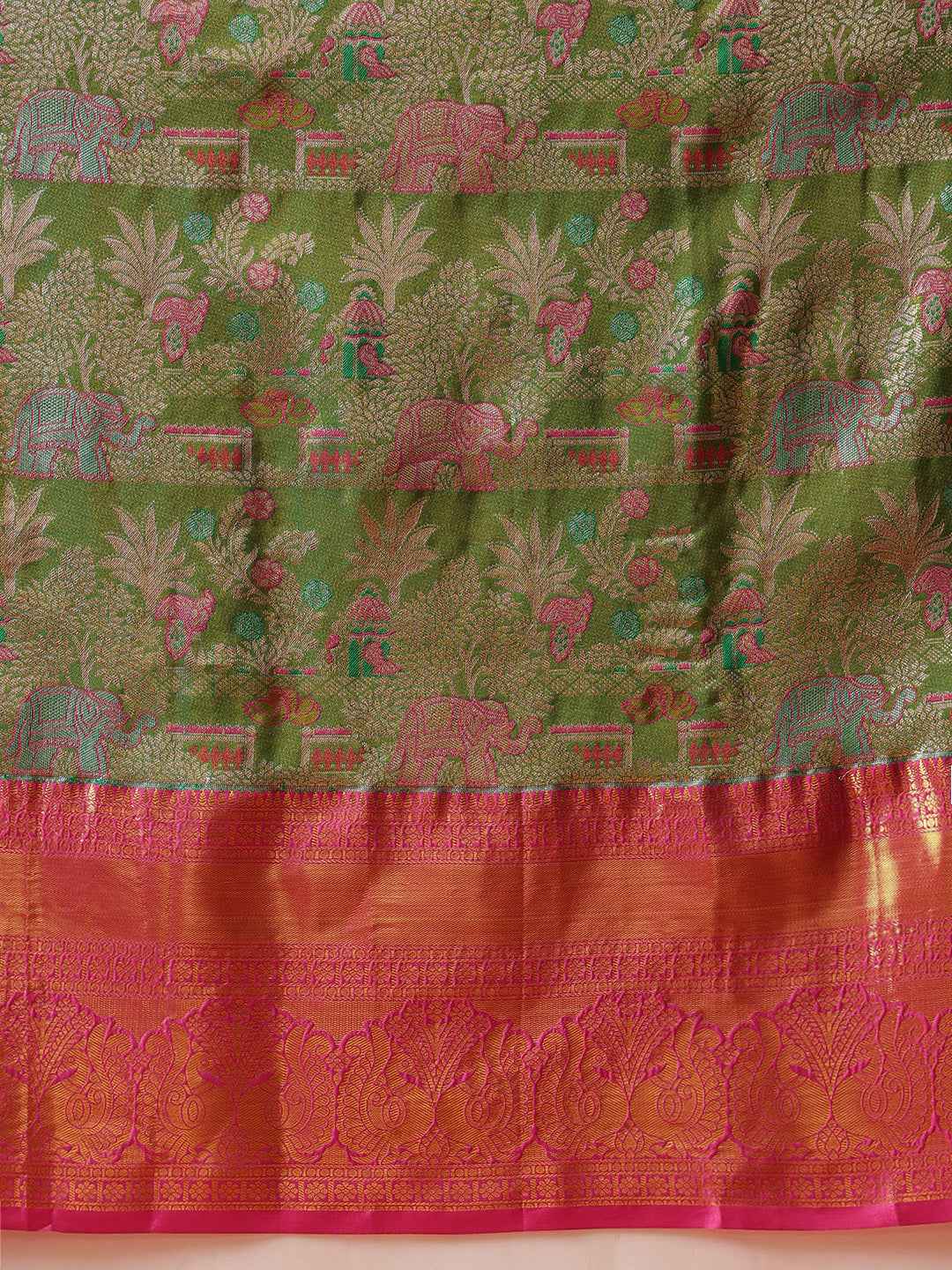 Pure Silk Royal Kanchipuram Pattu Multicolor Regal Weave Saree