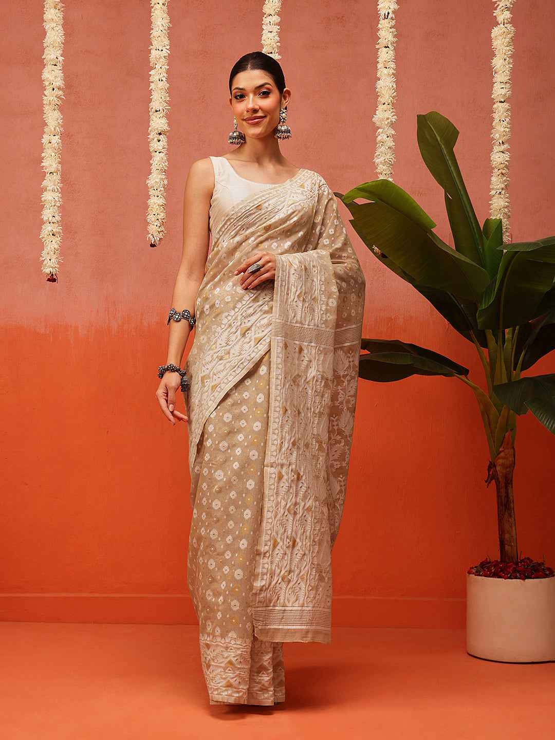 Dhakai Cotton Jamdani Saree