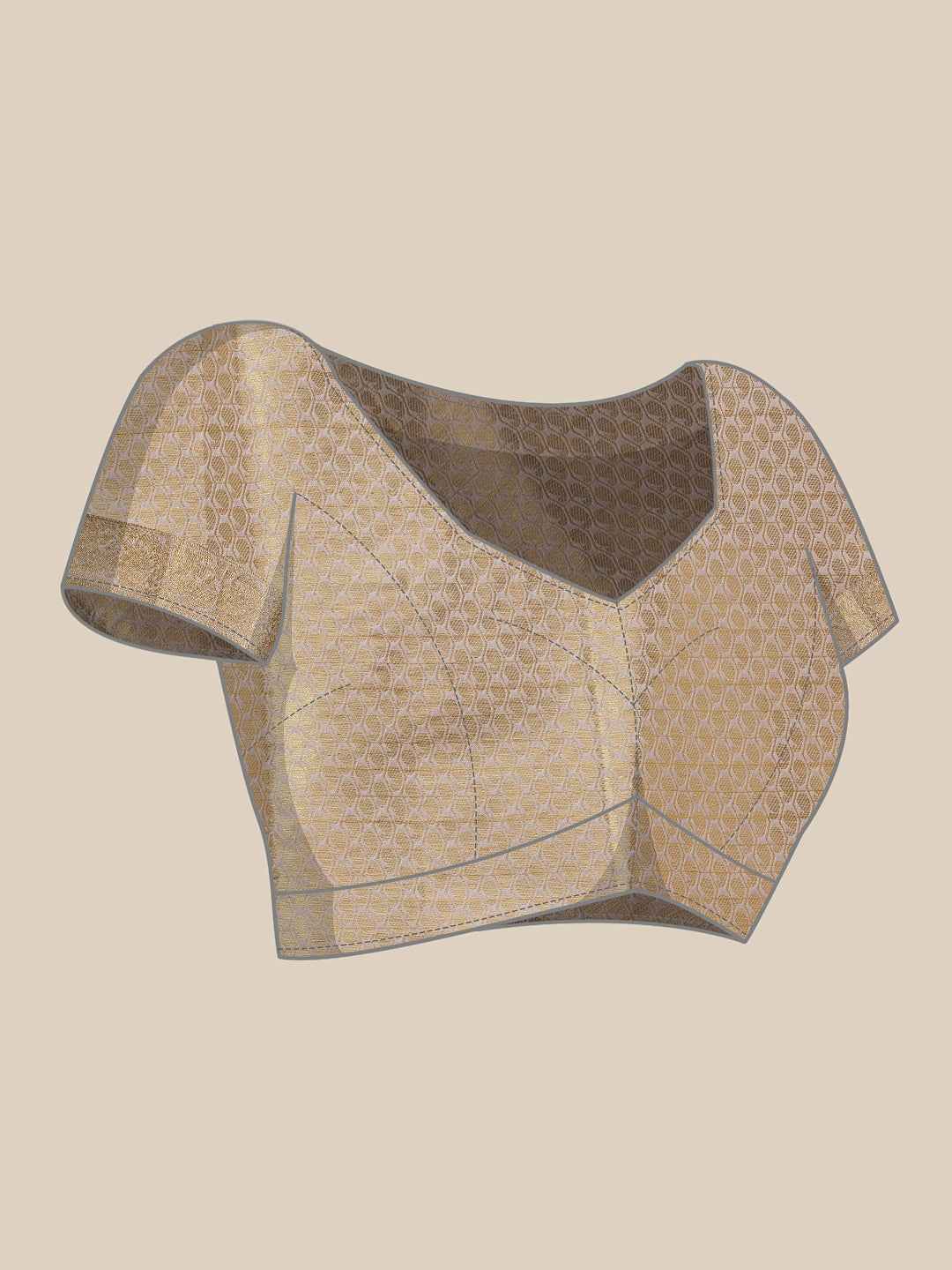 Onam Special Checks Pattern Off White Saree