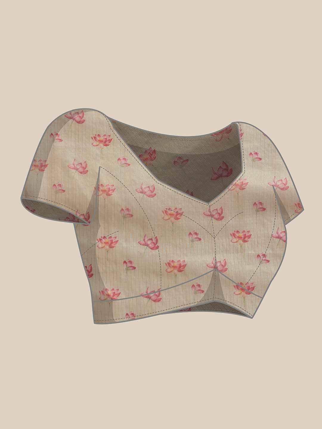 Women's Printed Muga Zari Tissue Silk Saree