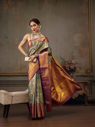 Heavy Pure Silk Woven Banarasi Saree