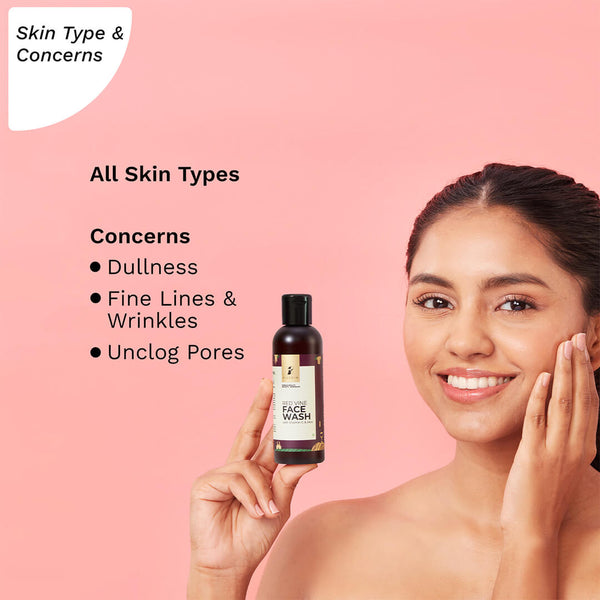 Pilgrim Red Vine Face Wash with Vitamin C & Aloe 100Ml