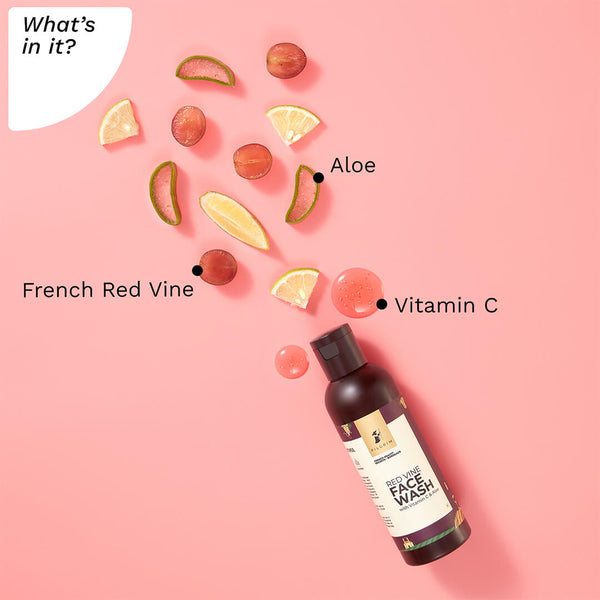 Pilgrim Red Vine Face Wash with Vitamin C & Aloe 100Ml