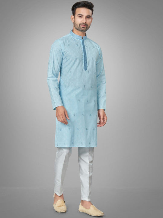 JUGG JUGG JEEYO Men Self Design Kurta with Trousers
