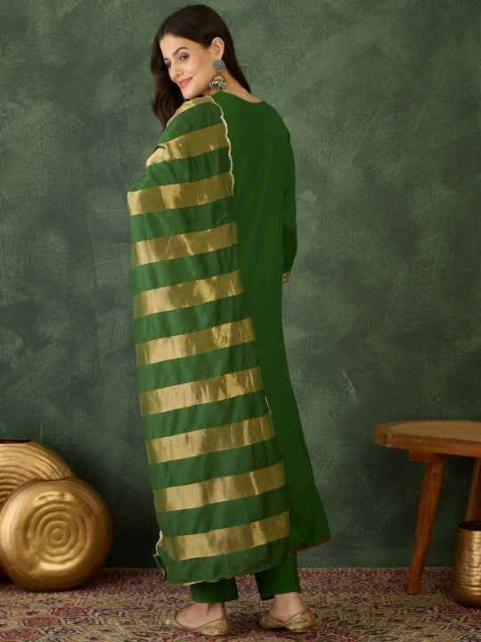 Women Embroidered A-Line Kurta Set