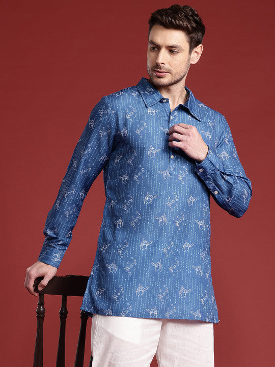 Anouk Men Ethnic Printed Regular Pure Cotton Kurta with Pyjamas