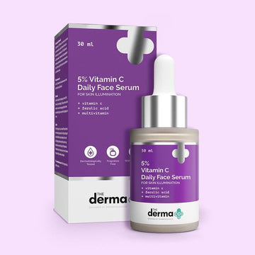 The Derma Co 5% Vitamin C Daily Face Serum with Ferulic Acid & Multivitamin - 30ml