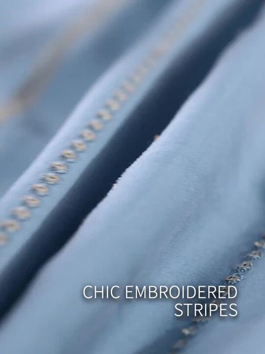 See Designs Mandarin Collar Long Sleeves Sequined Straight Kurta with Pyjama