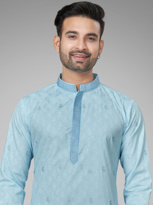JUGG JUGG JEEYO Men Self Design Kurta with Trousers