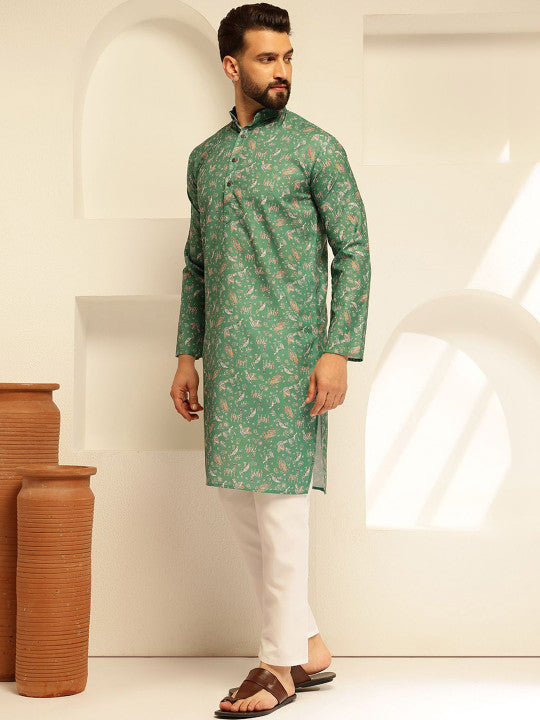 SOJANYA Men Ethnic Motifs Printed Regular Kurta with Pyjamas