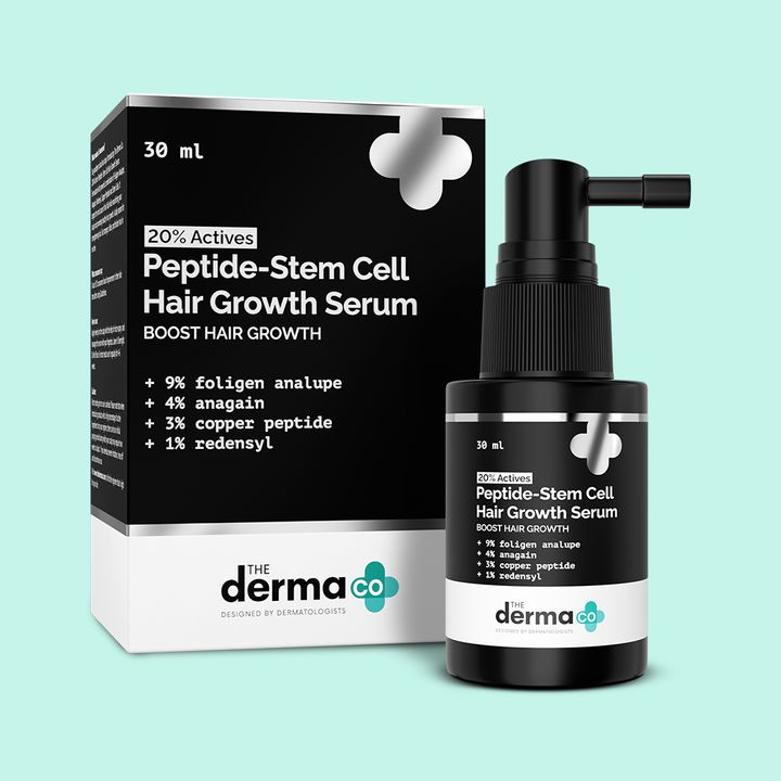 The Derma Co 20% Actives Peptide-Stem Cell Hair Growth Serum with Foligen Analupe & Anagain For Hair Growth - 30 ml