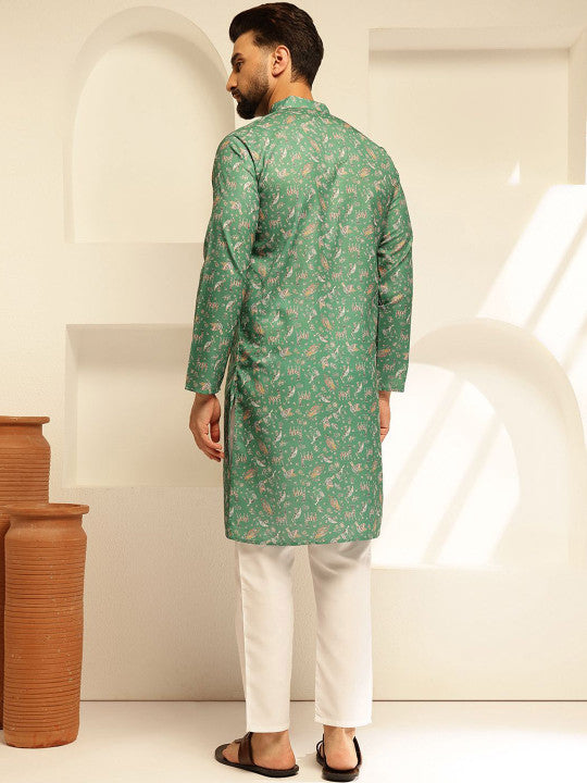 SOJANYA Men Ethnic Motifs Printed Regular Kurta with Pyjamas