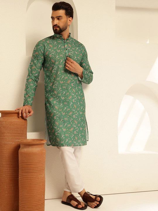 SOJANYA Men Ethnic Motifs Printed Regular Kurta with Pyjamas