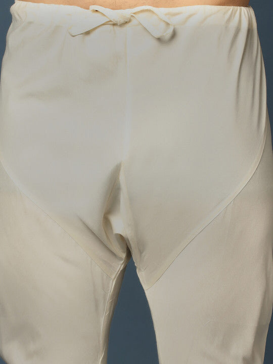 KISAH Mandarin Collar Kurta with Churidar & Printed Nehru Jacket